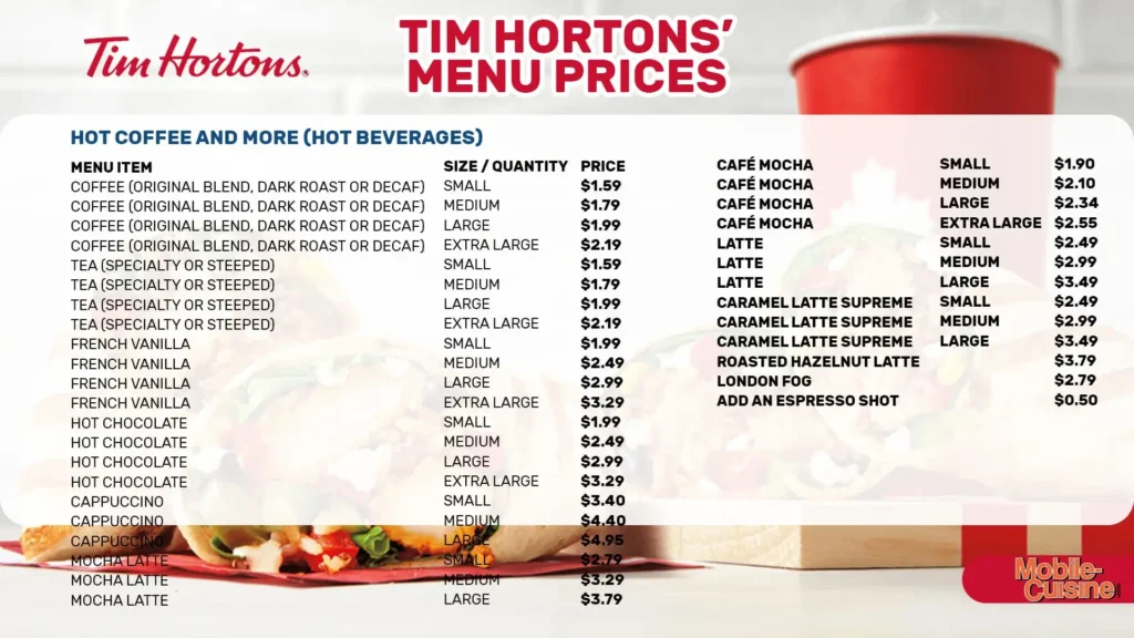 Tim Hortons Breakfast Hours, Menu & Prices (Updated 2023)