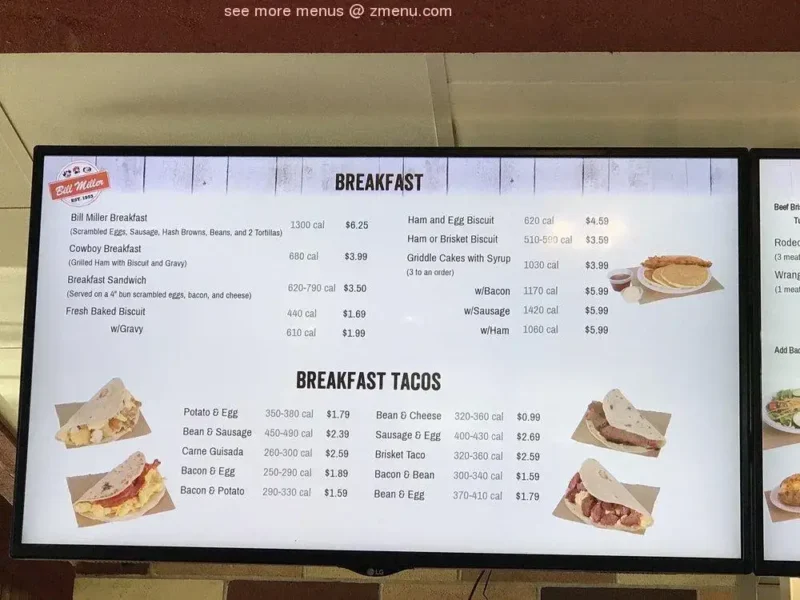 Bill Miller Breakfast Hours, Menu & Prices (Updated 2023) 2024