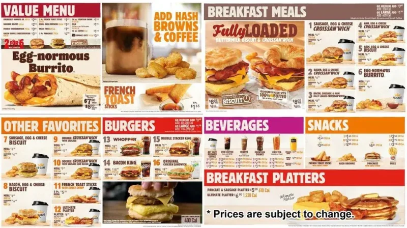 Burger King Breakfast Hours, Menu & Prices