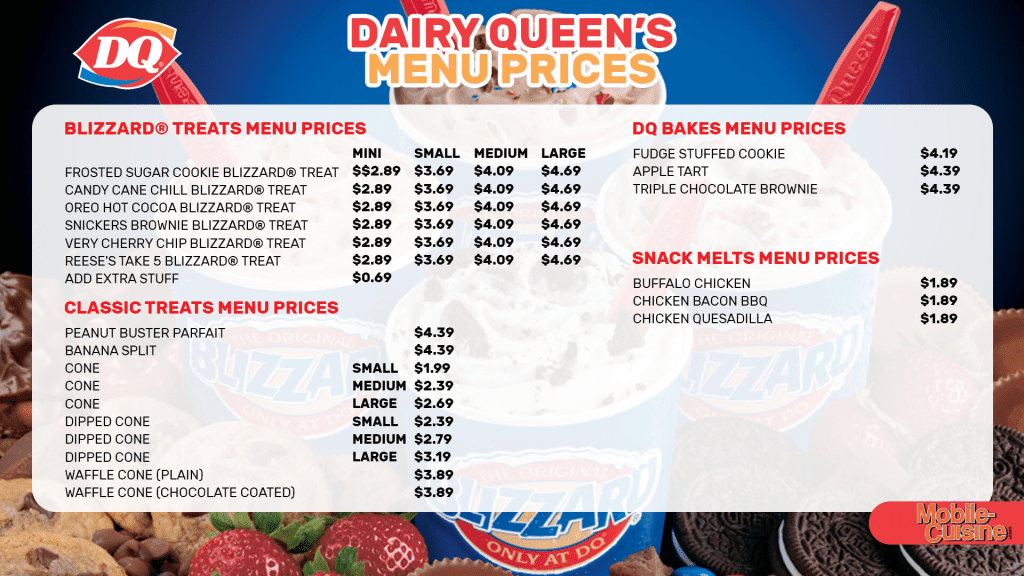 Dairy Queen Lunch Hours, Menu and Prices